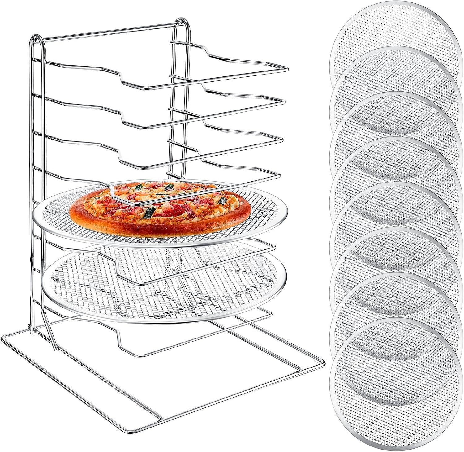Kitchen Gadgets Hacks - 피자랙 8단 스탠드, 8개의 알루미늄 구멍