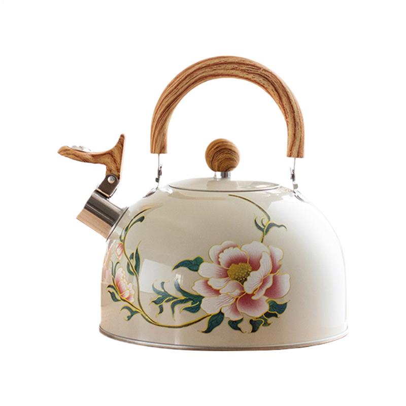 Kitchen Gadgets Vintage - 빈티지 꽃무늬 에나멜 티팟 스테인리스 스틸