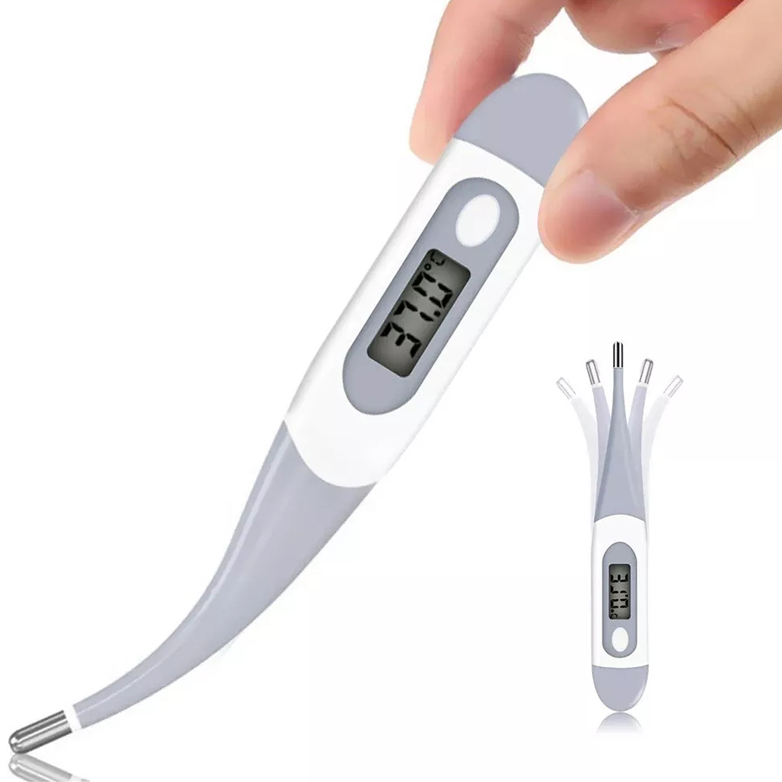 Instant Read Thermometer - 성인용 온도계, 발열용 소프트 헤드 디지털