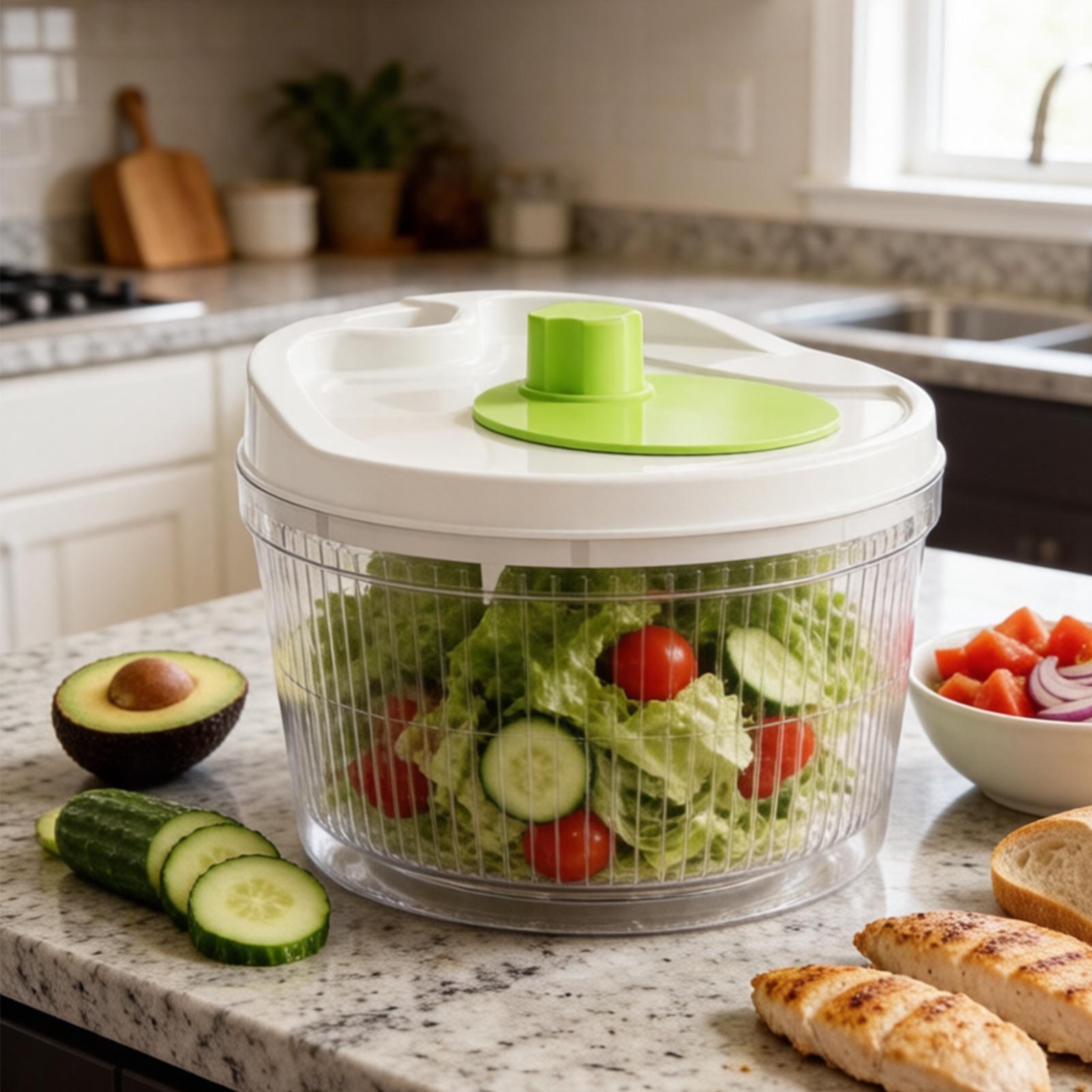 Salad Spinner - 배수구가 있는 샐러드 스피너, 야채 건조기,