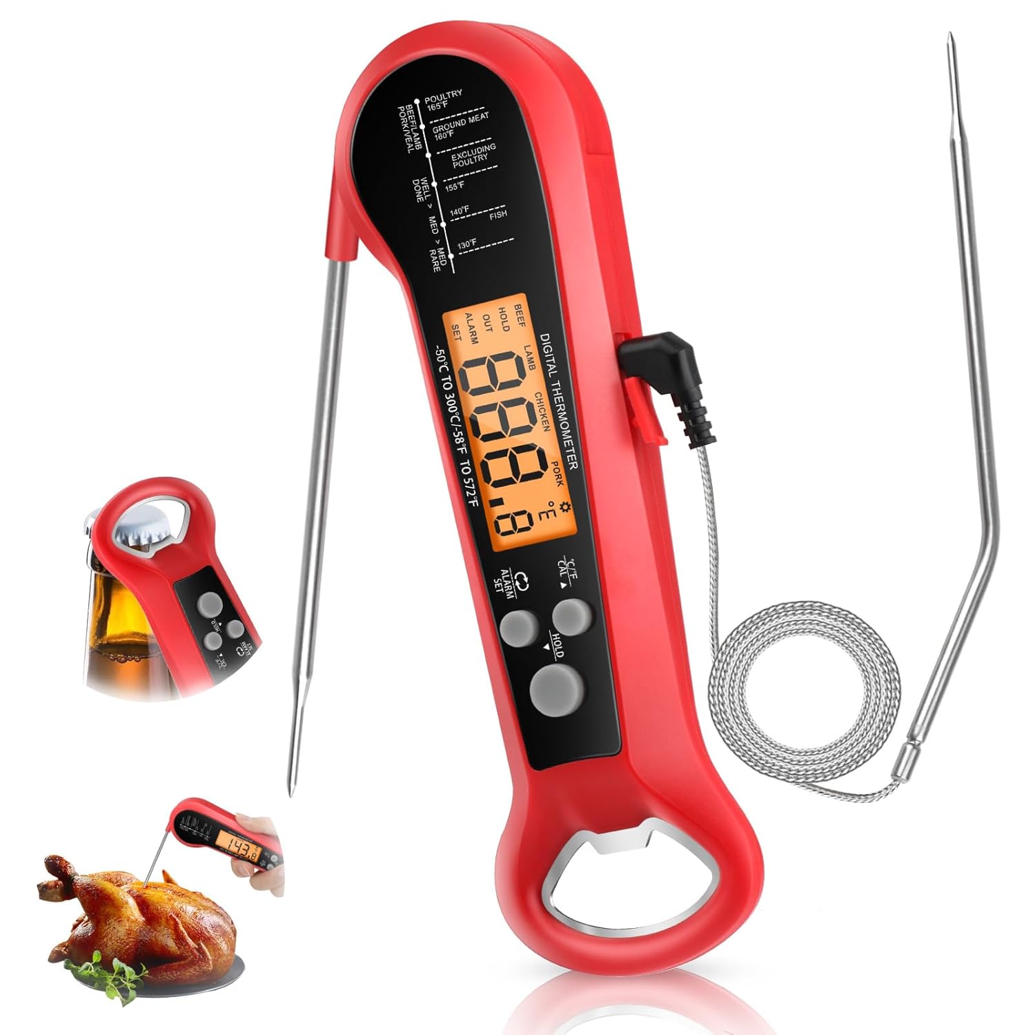 Instant Read Thermometer - 전문가용 디지털 고기 온도계 방수 기능
