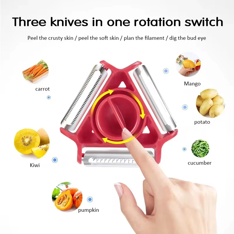 Kitchen Gadgets Vegetable Cutter - 1PC 트리오 필러 세트 야채 필러