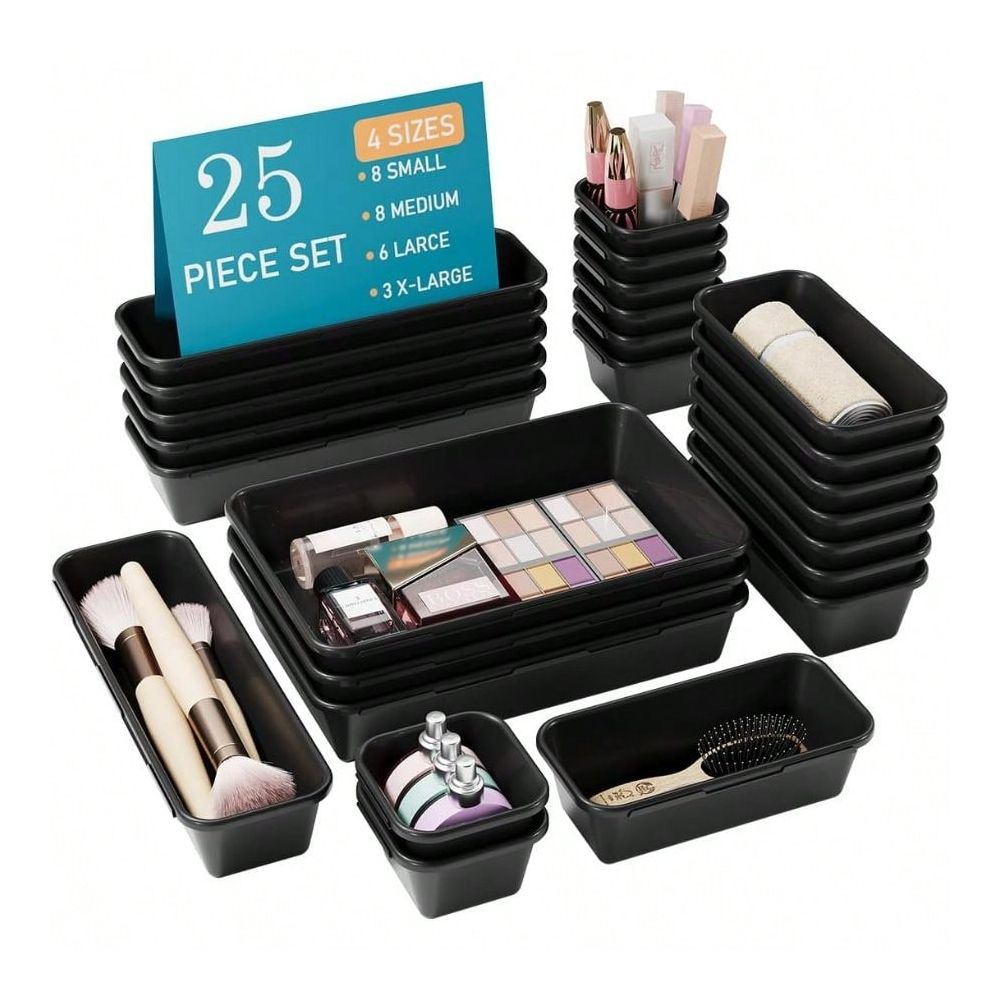 Kitchen Gadgets For Small Kitchens - 25개입 블랙 서랍 정리함 세트, 4가지