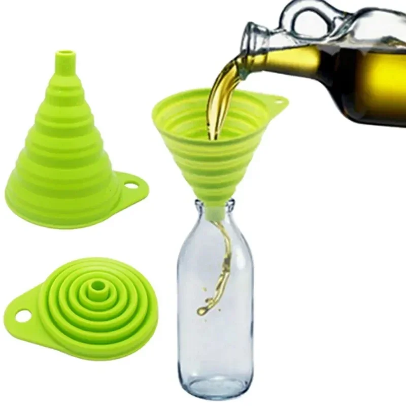 Kitchen Gadgets For Small Kitchens - 1/4개 실리콘 접이식 깔때기, 접을 수