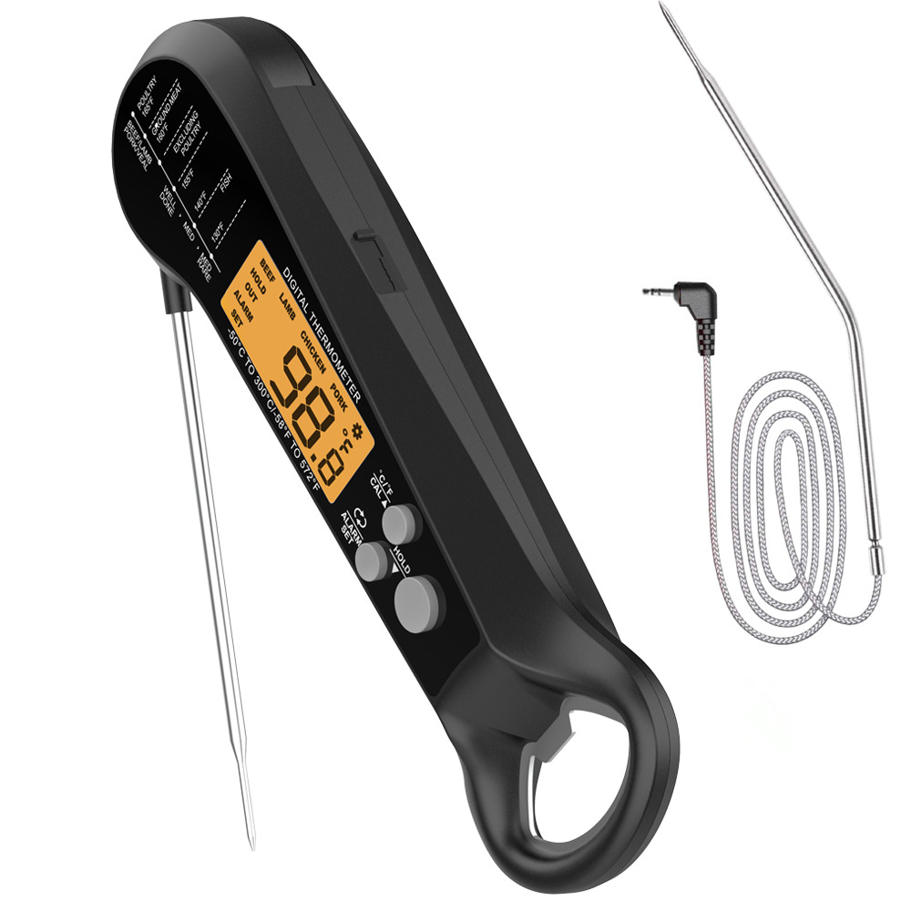 Instant Read Thermometer - 긴 케이블 전문가용 고기 온도계 디지털