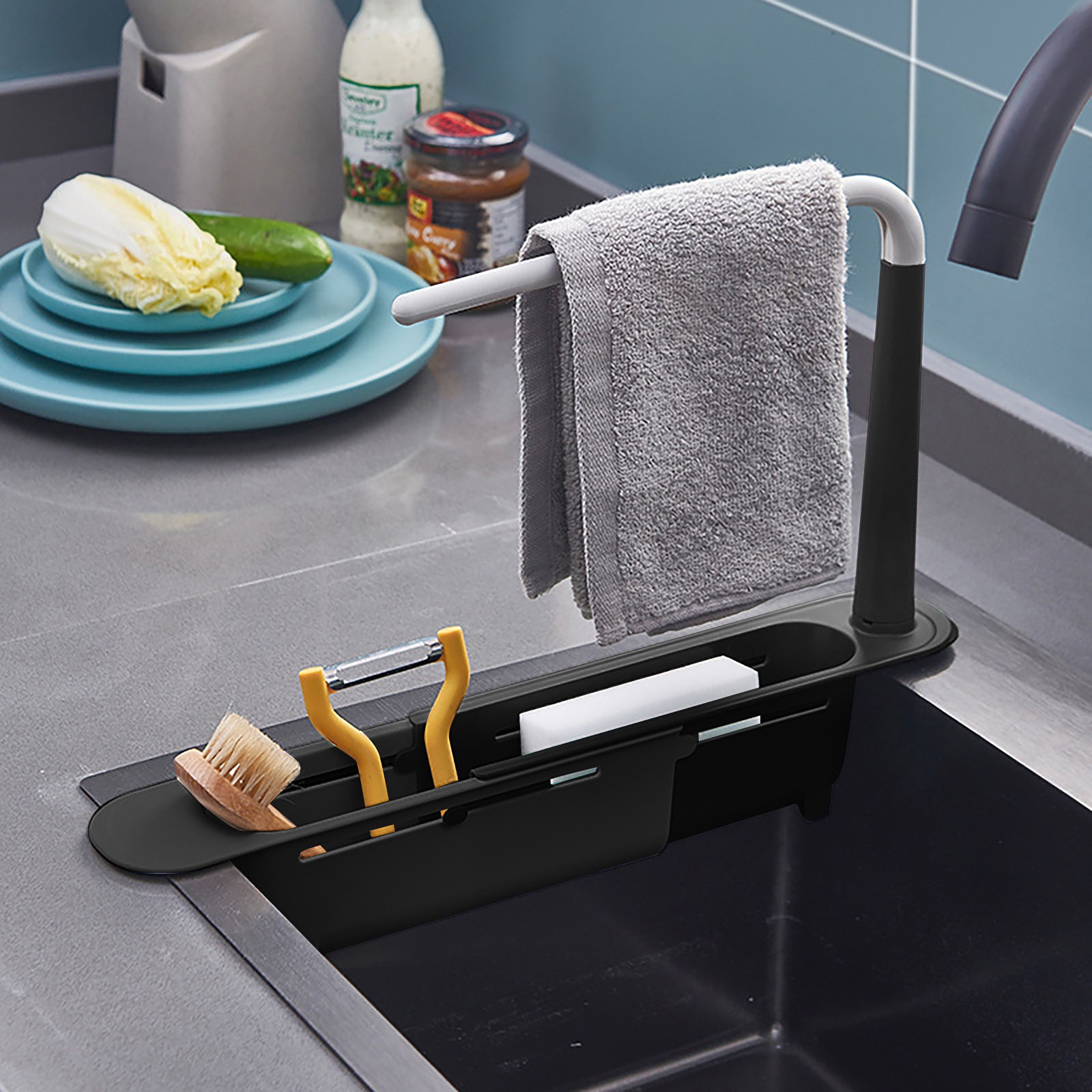 주방 정리함 비누 스펀지 거치대 수건 선반, 신축성 싱 - Kitchen Gadgets Rack Storage 리뷰 및 가격