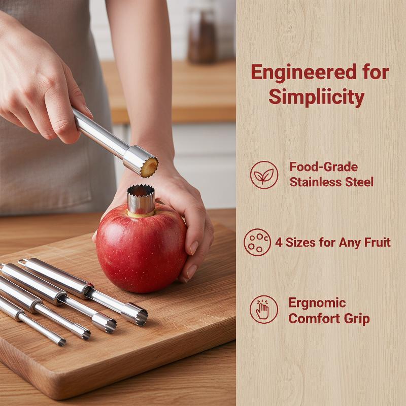 4pcs 과일 코어 제거기 커터 주방 도구 스테인레스  - Kitchen Gadgets Usa 리뷰 및 가격