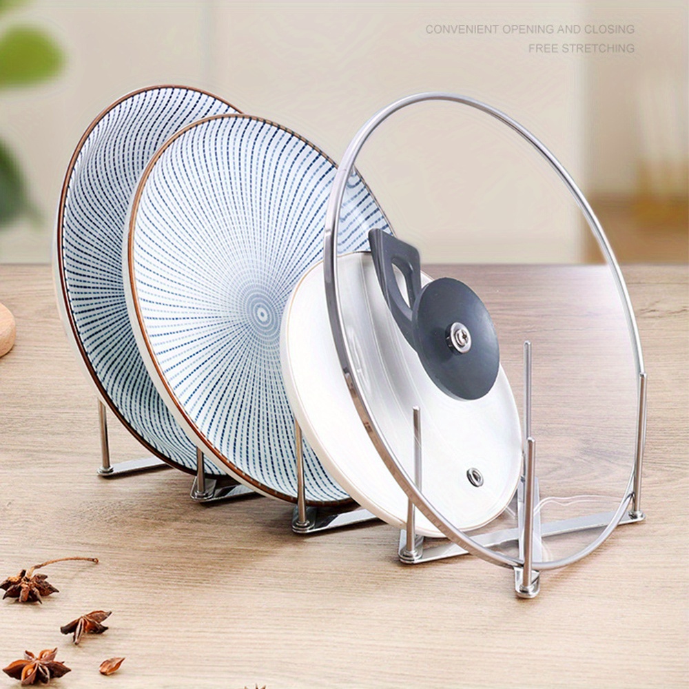 냄비 뚜껑 랙 팬 뚜껑 주최자 개폐식 접이식 스테인레스 - Kitchen Gadgets Rack Storage 리뷰 및 가격