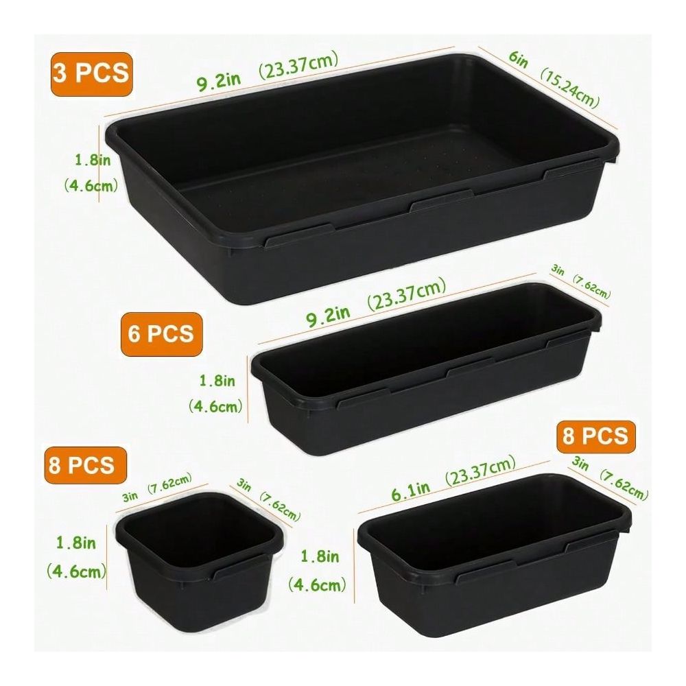 25개입 블랙 서랍 정리함 세트, 4가지 크기의 연결  - Kitchen Gadgets For Small Kitchens 리뷰 및 가격