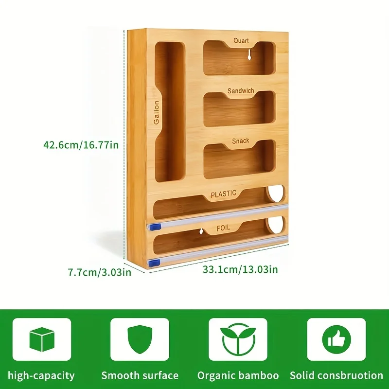 주방 보관 선반 플라스틱 랩 디펜서, 커터 포함 대나무 - Kitchen Gadgets Rack 리뷰 및 가격
