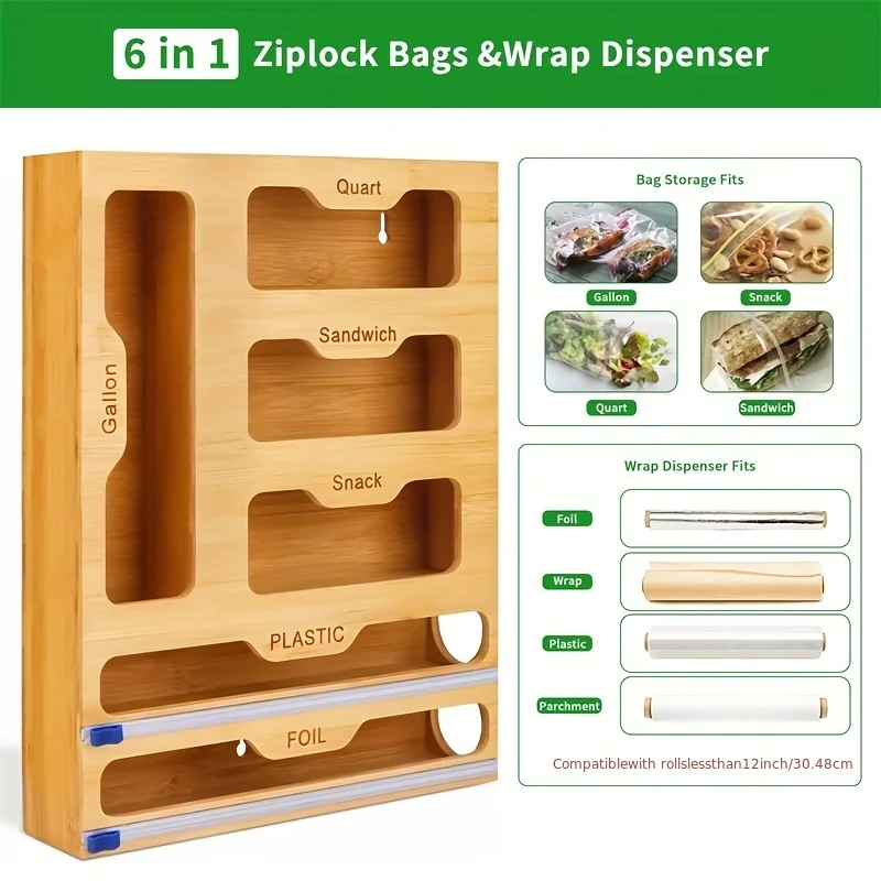 주방 보관 선반 플라스틱 랩 디펜서, 커터 포함 대나무 - Kitchen Gadgets Rack 리뷰 및 가격