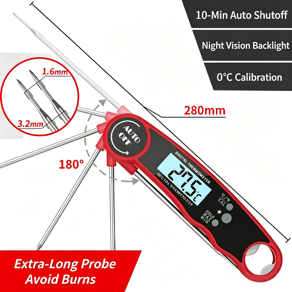 디지털 고기 온도계 – 그릴, 바베큐, 에어프라이어,  - Instant Read Thermometer 리뷰 및 가격