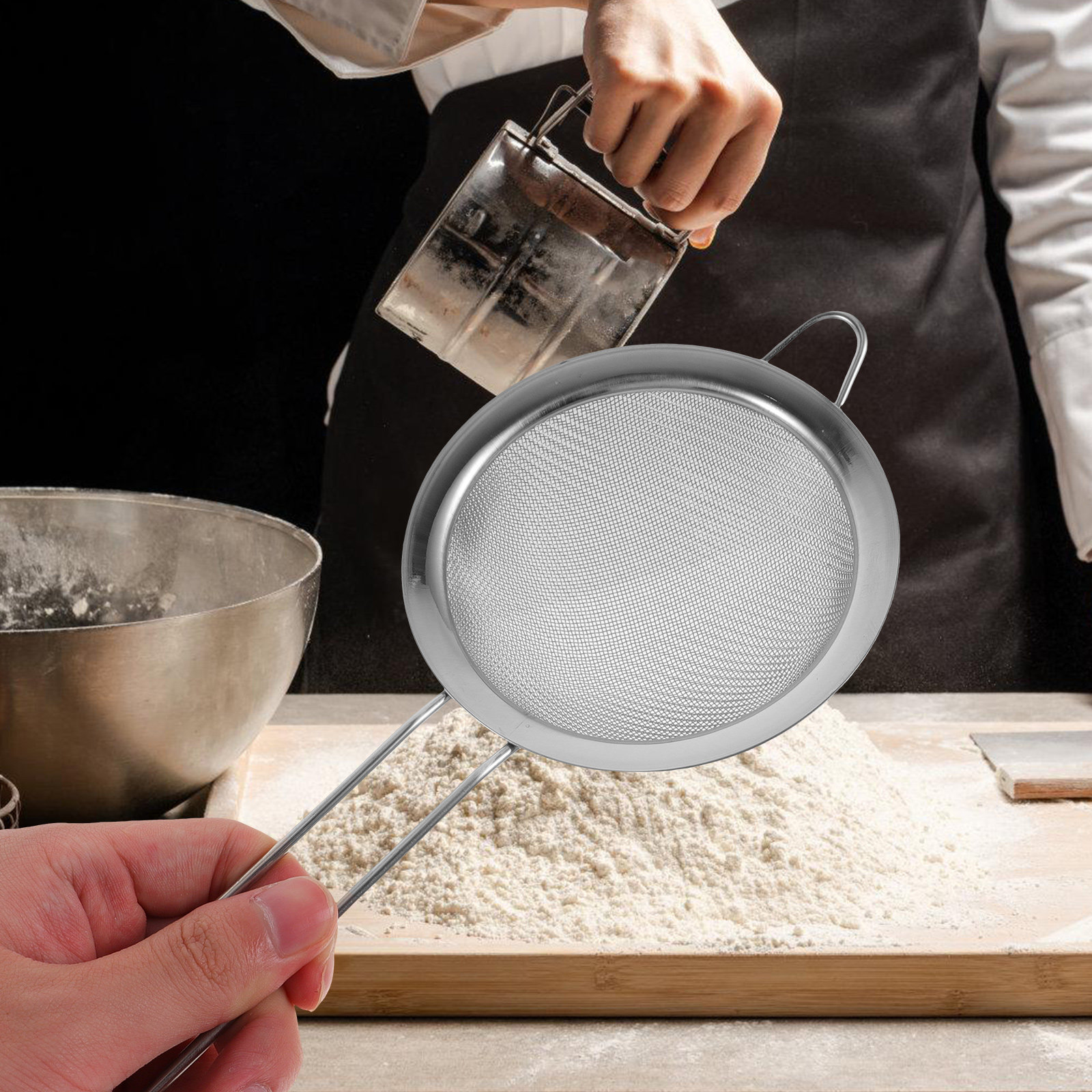 스테인리스 스틸 미세망 핸드헬드 밀가루 체/분말 거름망 - Kitchen Gadgets Baking 리뷰 및 가격