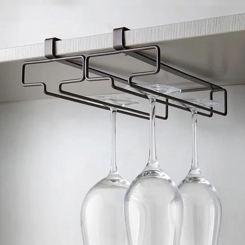 드릴링 없이 설치하는 금속 와인잔 홀더 - 캐비닛 아래 - Kitchen Gadgets Rack 리뷰 및 가격
