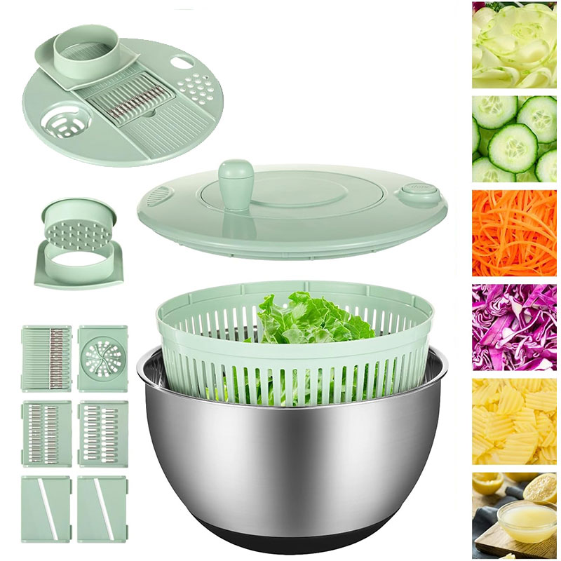 스테인리스 스틸 샐러드 스피너 슬라이서 세트 5쿼트 대 - Salad Spinner 리뷰 및 가격